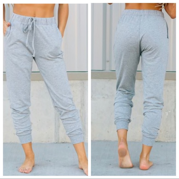 Heather Grey  side pocket cotton blend joggers - Picture 3 of 11